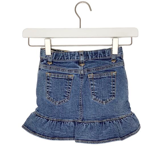 Gap Denim Ruffle Hem Mini Skirt Girls Size 4 - Picture 2 of 4